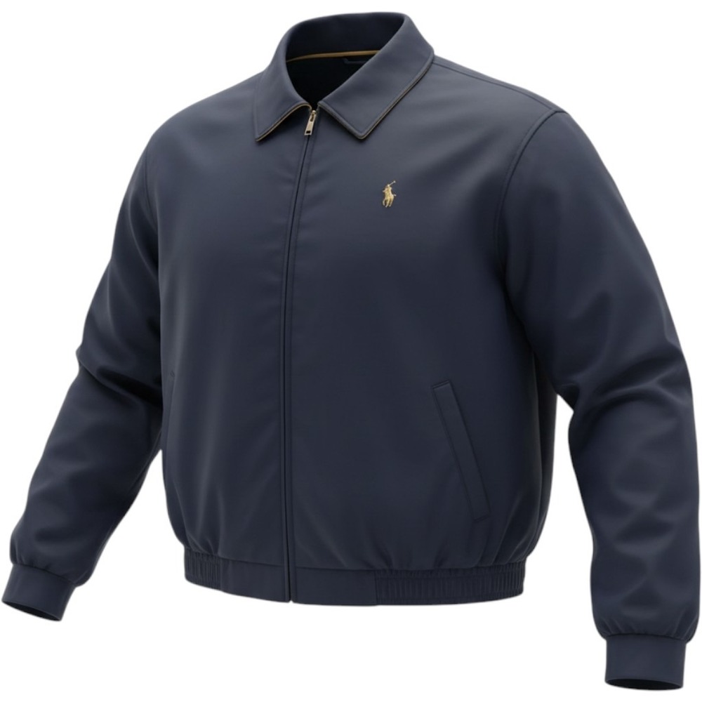 Polo Ralph Lauren Mens XXL Navy Blue Harrington Jacket Plaid Lined Windbreaker